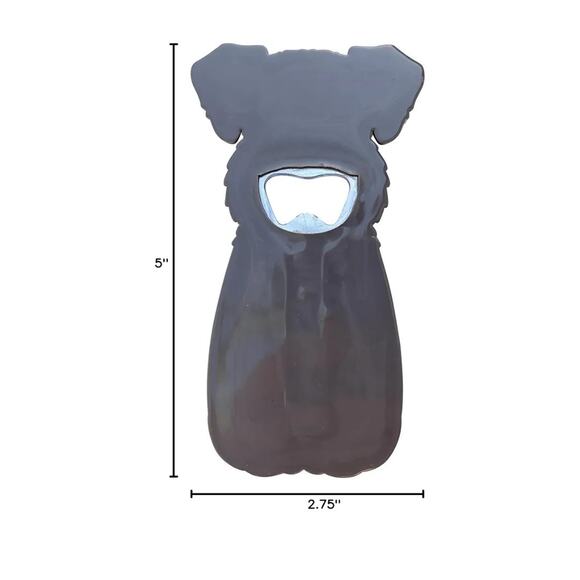 Schnauzer Bottle Opener Beer Soda Gray White Pet Dog Lover Gift Idea Party Tool - Picture 8 of 8